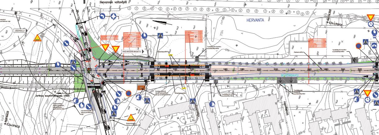 32 (49) Kuva 11. Insinöörinkatu, toteutussuunnitelma (2016). Toteutussuunnitelmaan on tuotu tarkkainformaatio rakennettavasta kohteesta.