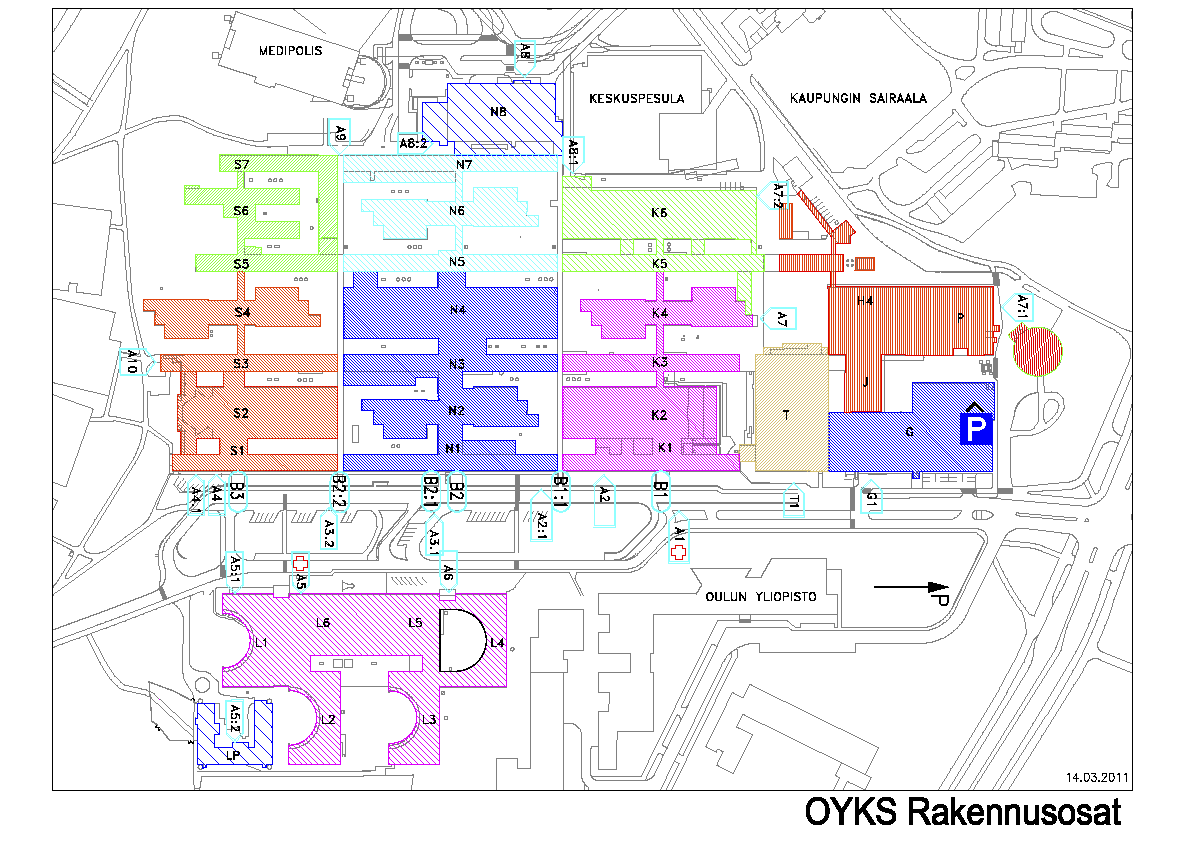 Os. 62 1 krs Last.hal linto. 2 krs. Vierihoito Osasto 13 Gyn Osasto 15 Las Heräämö 2 krs. Syn vast otto Las Leikkuri 2 krs.