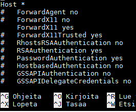 X11-näyttöprotokollan konfigurointi Loggaudu Raspiin tuolla Windowsin MobaXterminal-ohjelmalla. Komento: ssh pi@<ip osoite> Siis oman Raspin IP-osoite.