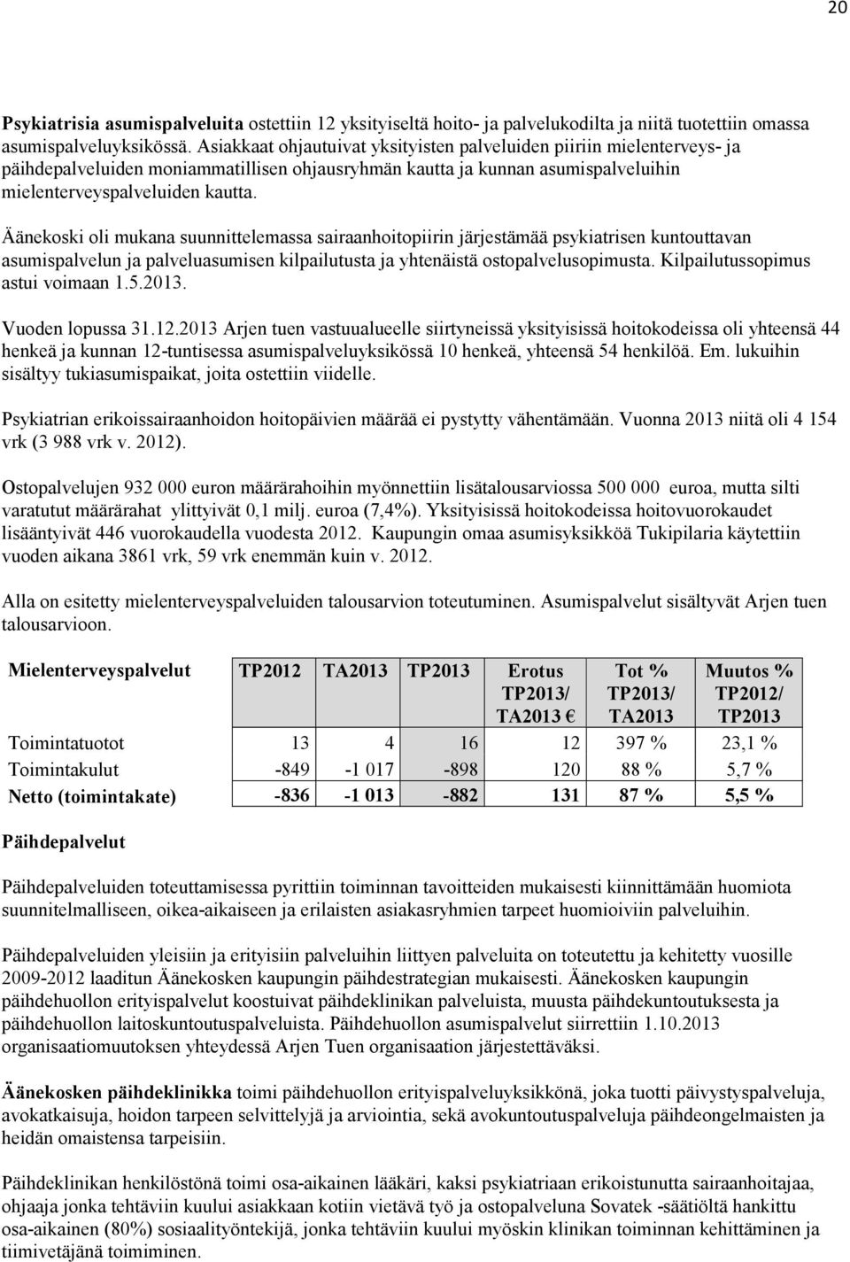 Äänekoski oli mukana suunnittelemassa sairaanhoitopiirin järjestämää psykiatrisen kuntouttavan asumispalvelun ja palveluasumisen kilpailutusta ja yhtenäistä ostopalvelusopimusta.