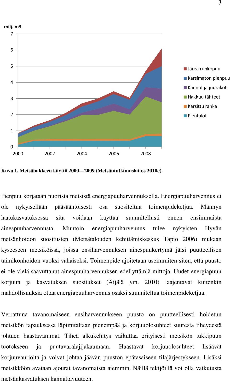 Energiapuuharvennus ei ole nykyisellään pääsääntöisesti osa suositeltua toimenpideketjua. Männyn laatukasvatuksessa sitä voidaan käyttää suunnitellusti ennen ensimmäistä ainespuuharvennusta.