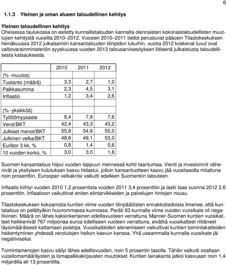 Vuosien 2010 2011 tiedot perustuvat pääosin Tilastokeskuksen heinäkuussa 2012 julkaisemiin kansantalouden tilinpidon lukuihin, vuotta 2012 koskevat luvut ovat valtiovarainministeriön syyskuussa