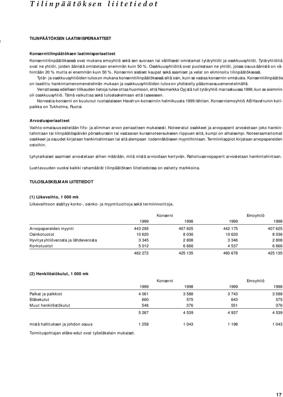 Osakkuusyhtiöitä ovat puolestaan ne yhtiöt, joissa osuus äänistä on vähintään 20 % mutta ei enemmän kuin 50 %. Konsernin sisäiset kaupat sekä saamiset ja velat on eliminoitu tilinpäätöksessä.