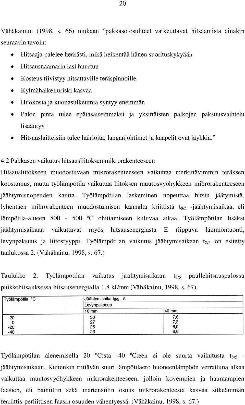 hitsattaville teräspinnoille Kylmähalkeiluriski kasvaa Huokosia ja kuonasulkeumia syntyy enemmän Palon pinta tulee epätasaisemmaksi ja yksittäisten palkojen paksuusvaihtelu lisääntyy