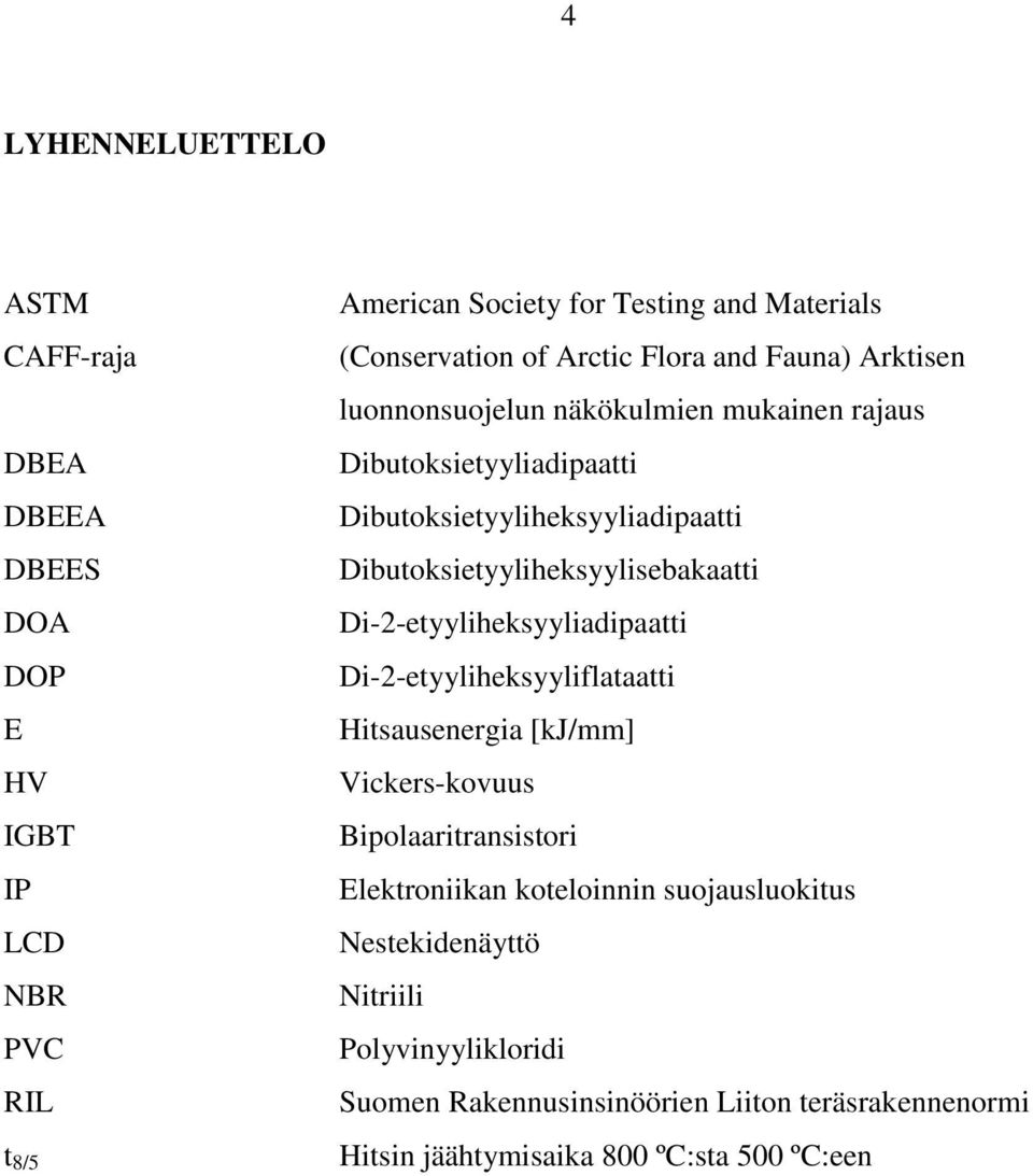 Dibutoksietyyliheksyylisebakaatti Di-2-etyyliheksyyliadipaatti Di-2-etyyliheksyyliflataatti Hitsausenergia [kj/mm] Vickers-kovuus Bipolaaritransistori