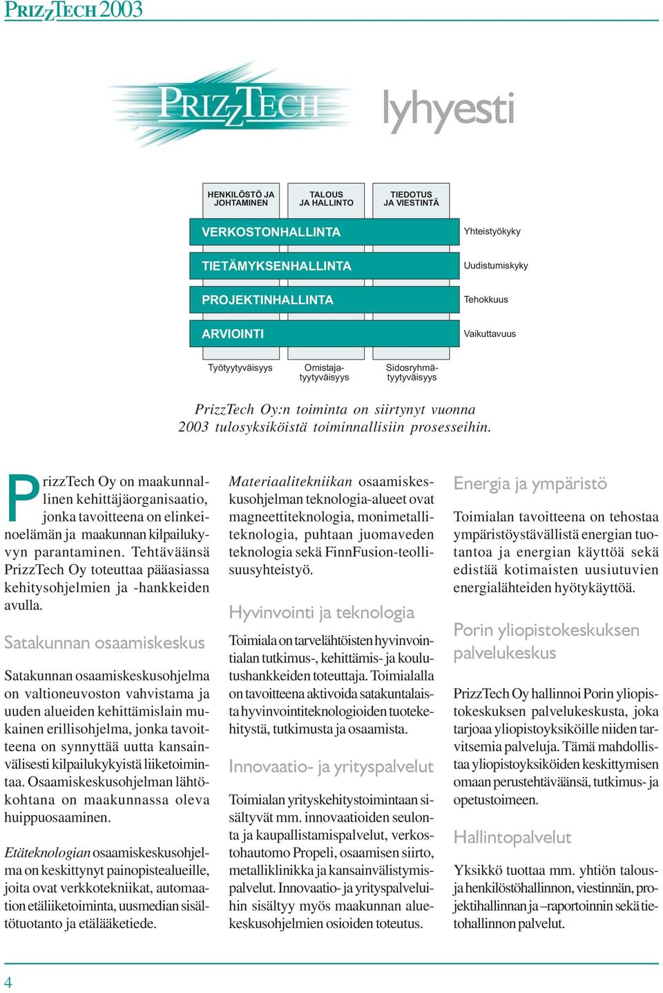 PrizzTech Oy on maakunnallinen kehittäjäorganisaatio, jonka tavoitteena on elinkeinoelämän ja maakunnan kilpailukyvyn parantaminen.