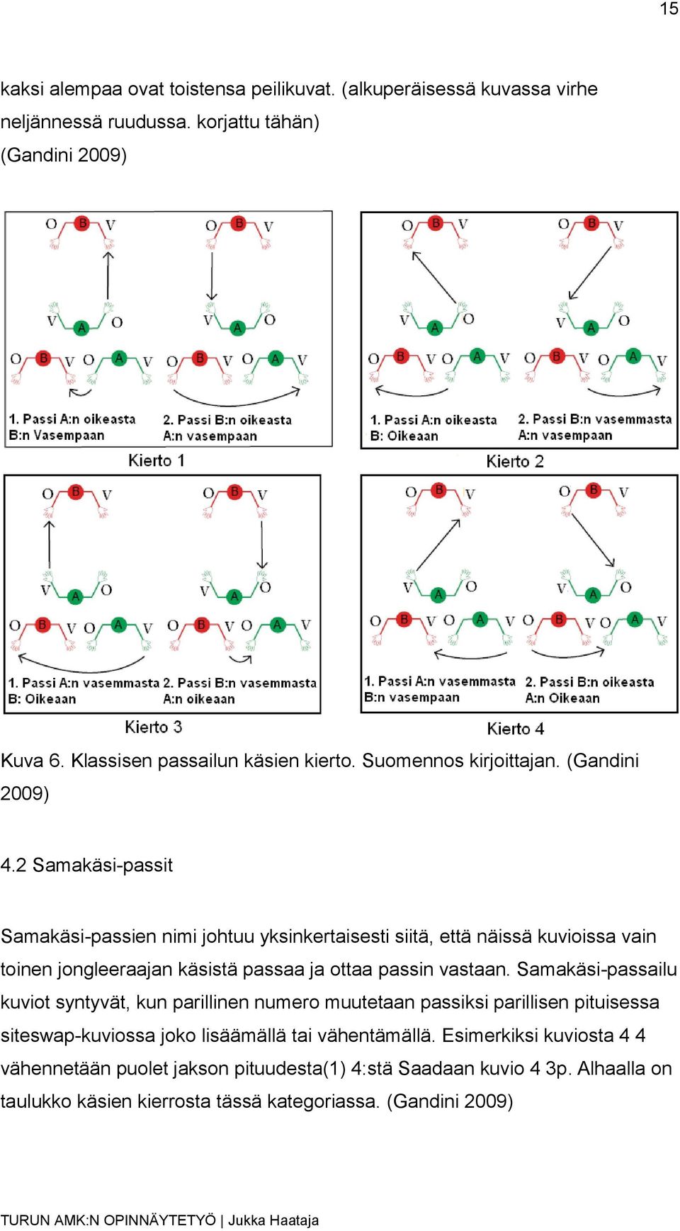 2 Samakäsi-passit Samakäsi-passien nimi johtuu yksinkertaisesti siitä, että näissä kuvioissa vain toinen jongleeraajan käsistä passaa ja ottaa passin vastaan.