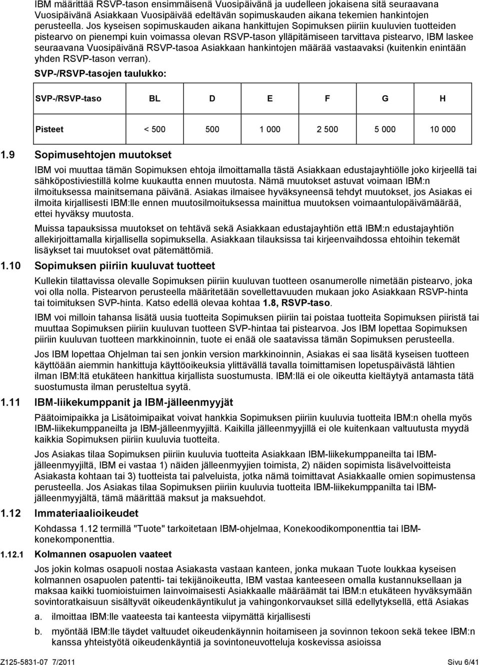 Vuosipäivänä RSVP-tasoa Asiakkaan hankintojen määrää vastaavaksi (kuitenkin enintään yhden RSVP-tason verran).