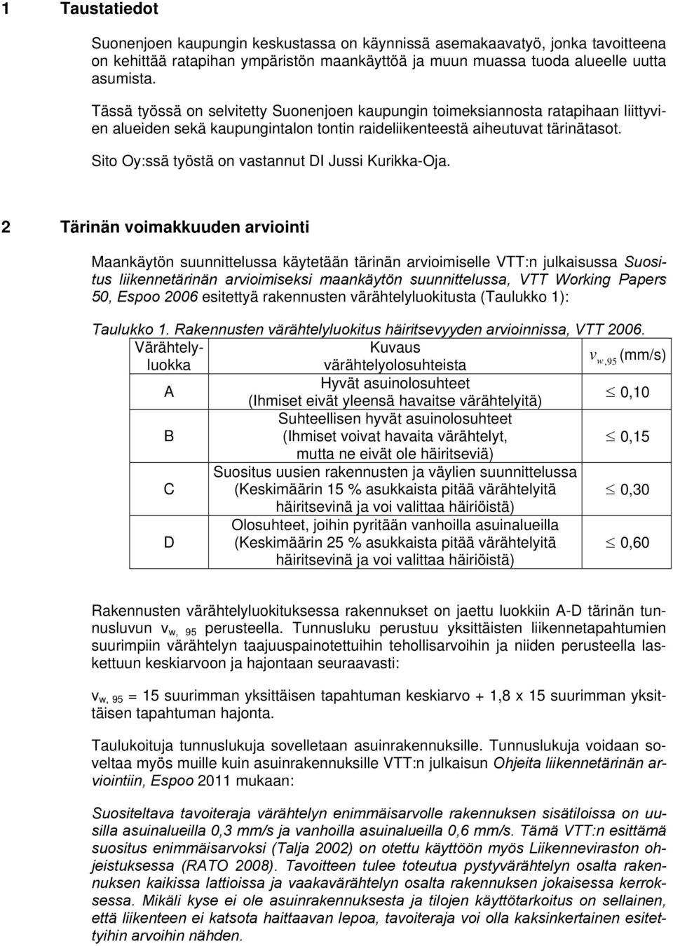 Sito Oy:ssä työstä on vastannut DI Jussi Kurikka-Oja.