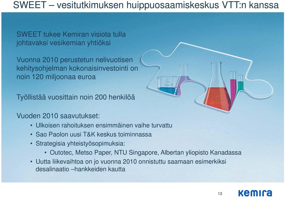 Ulkoisen rahoituksen ensimmäinen vaihe turvattu Sao Paolon uusi T&K keskus toiminnassa Strategisia yhteistyösopimuksia: Outotec, Metso Paper,