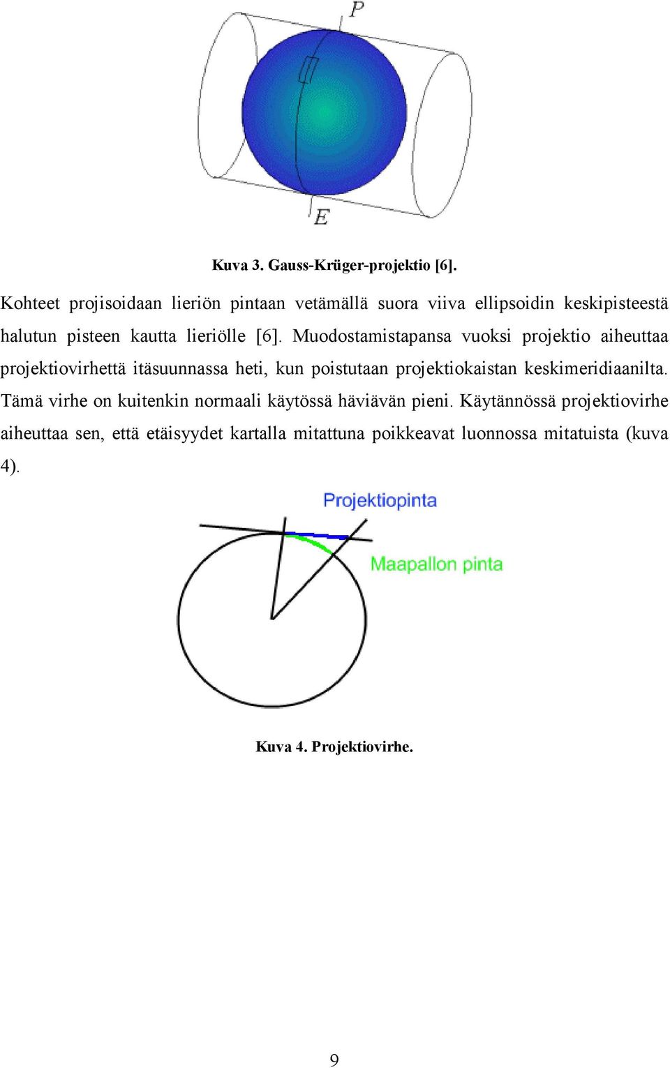 Muodostamistapansa vuoksi projektio aiheuttaa projektiovirhettä itäsuunnassa heti, kun poistutaan projektiokaistan