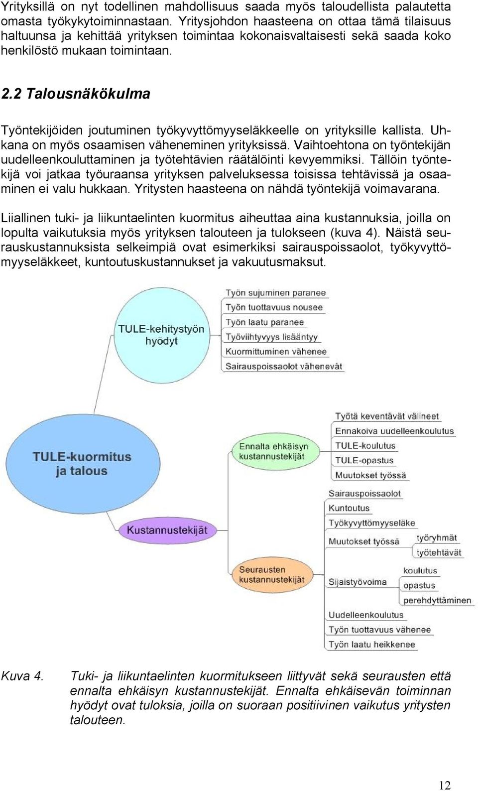 2 Talousnäkökulma Työntekijöiden joutuminen työkyvyttömyyseläkkeelle on yrityksille kallista. Uhkana on myös osaamisen väheneminen yrityksissä.