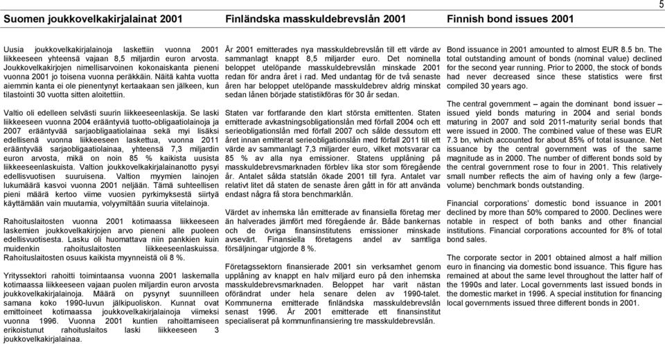 Näitä kahta vuotta aiemmin kanta ei ole pienentynyt kertaakaan sen jälkeen, kun tilastointi 30 vuotta sitten aloitettiin. Valtio oli edelleen selvästi suurin liikkeeseenlaskija.