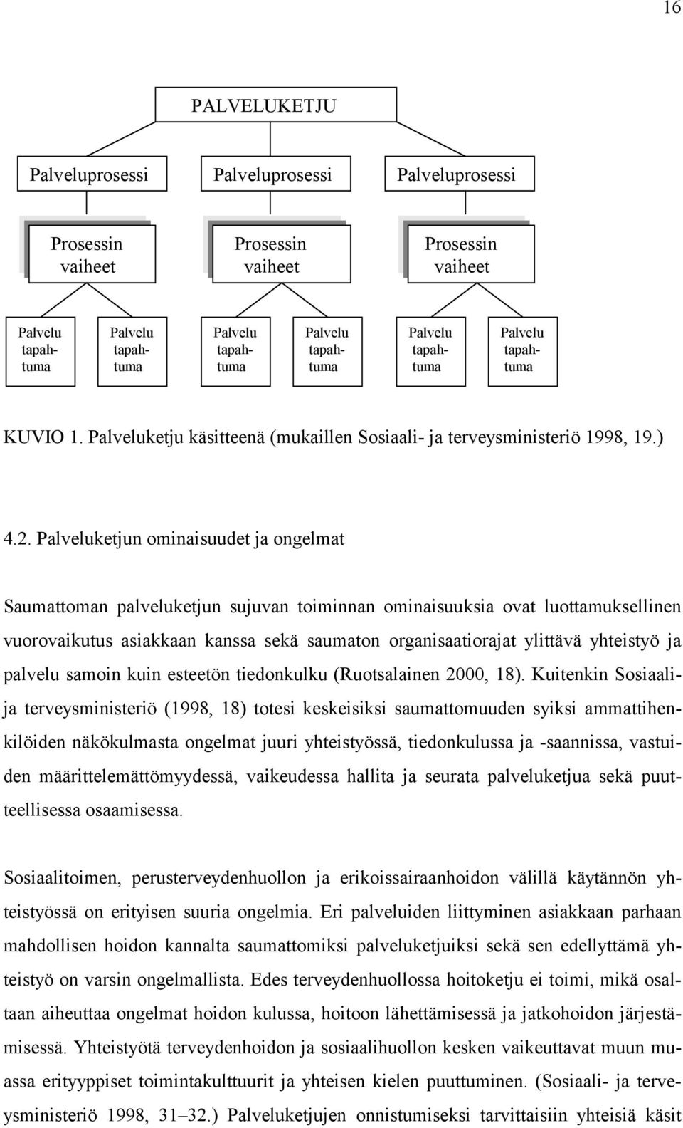 Palveluketjun ominaisuudet ja ongelmat Saumattoman palveluketjun sujuvan toiminnan ominaisuuksia ovat luottamuksellinen vuorovaikutus asiakkaan kanssa sekä saumaton organisaatiorajat ylittävä