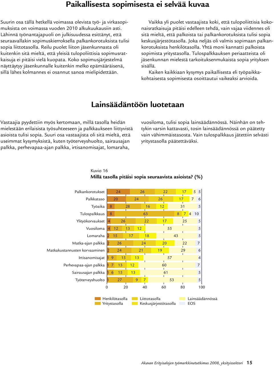 Reilu puolet liiton jäsenkunnasta oli kuitenkin sitä mieltä, että yleisiä tulopoliittisia sopimusratkaisuja ei pitäisi vielä kuopata.