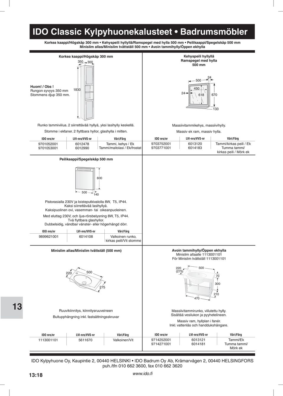 Rungon syvyys 350 mm Stommens djup 350 mm 1830 24 0 618 3 Runko tammiviilua 2 siirrettävää hyllyä, yksi lasihylly keskellä Stomme i ekfaner 2 flyttbara hyllor, glashylla i mitten Massiivitammikehys,