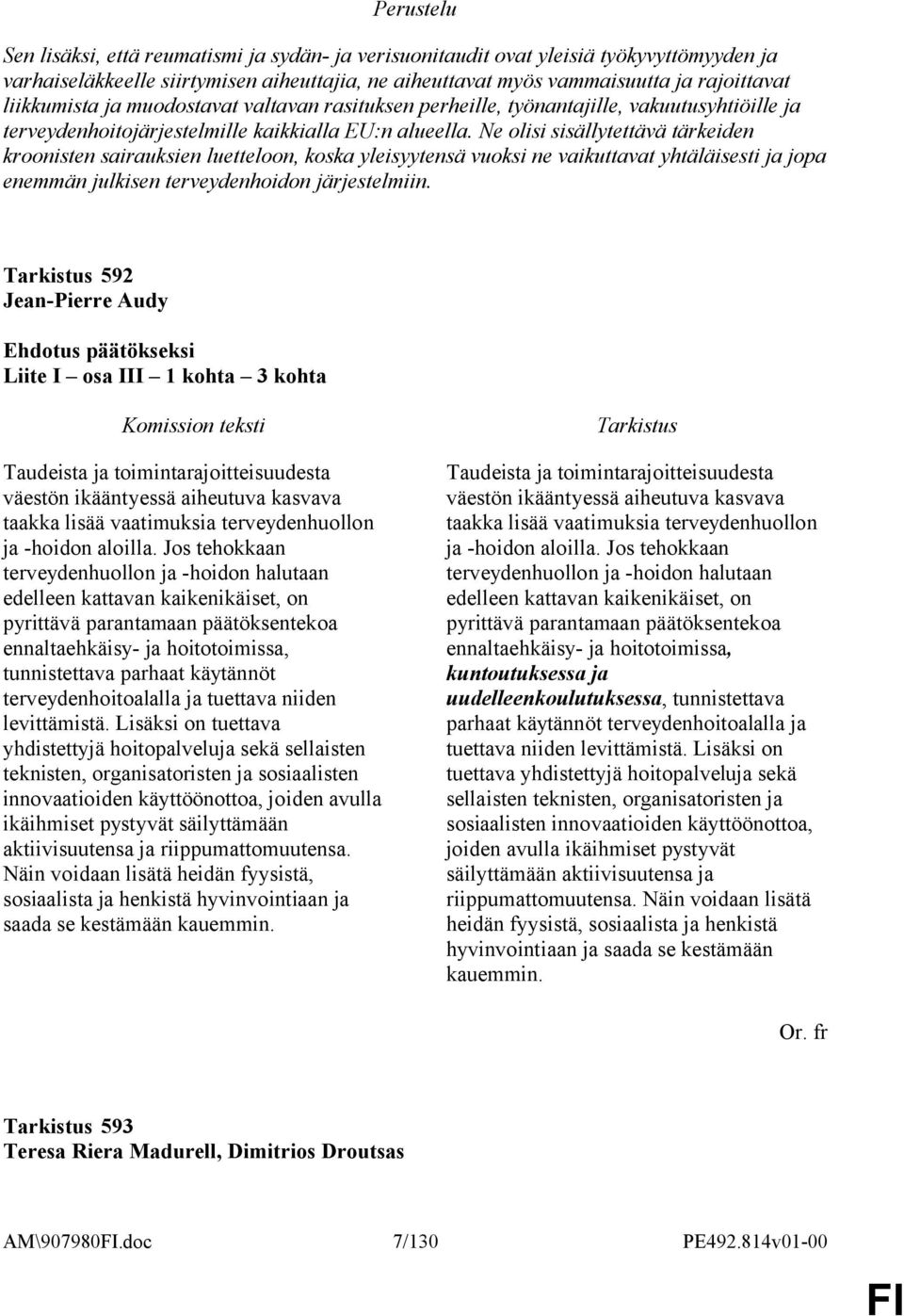 Ne olisi sisällytettävä tärkeiden kroonisten sairauksien luetteloon, koska yleisyytensä vuoksi ne vaikuttavat yhtäläisesti ja jopa enemmän julkisen terveydenhoidon järjestelmiin.