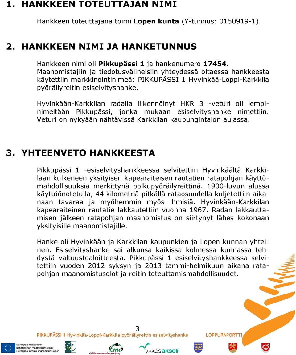 Hyvinkään-Karkkilan radalla liikennöinyt HKR 3 