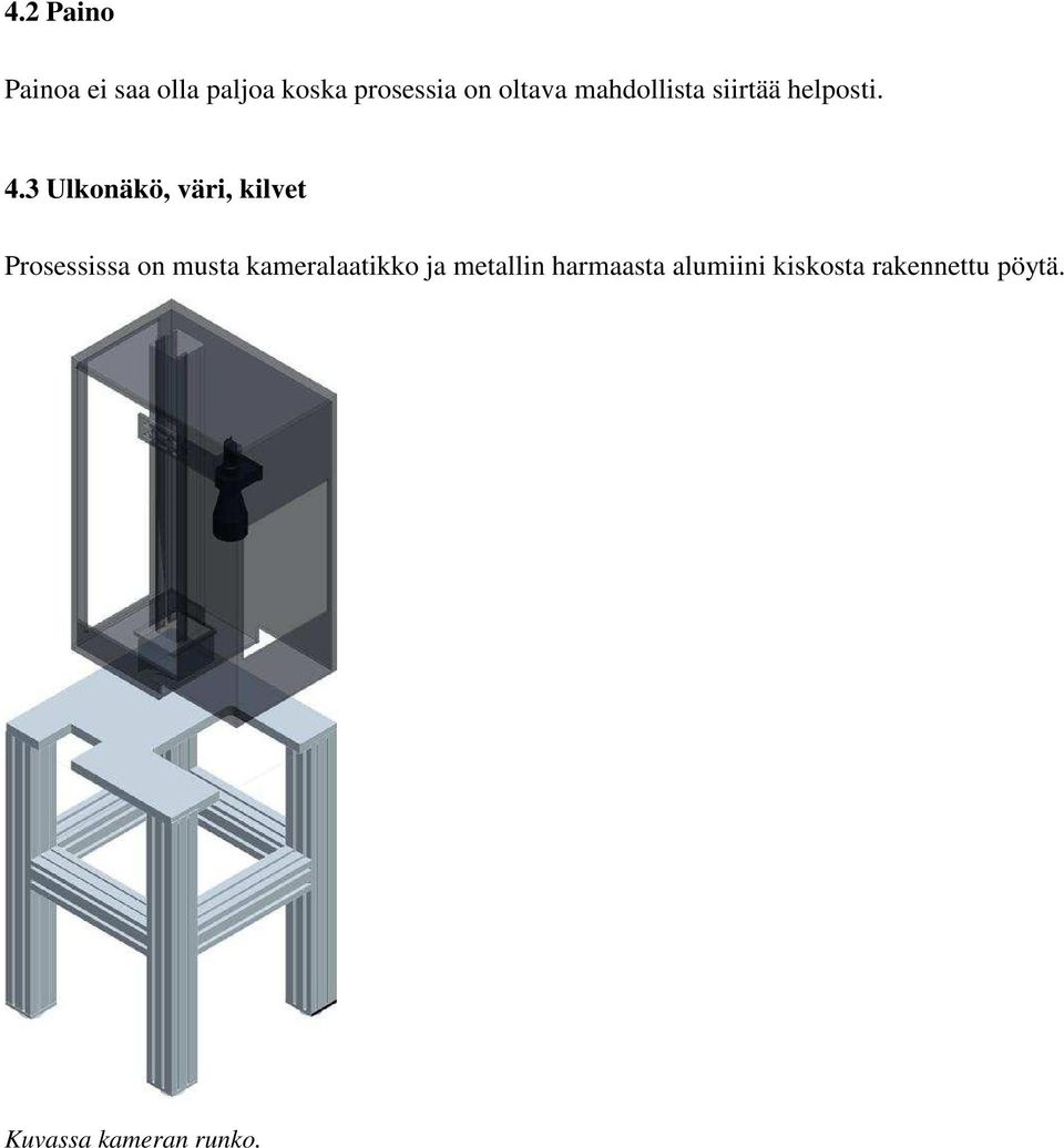 3 Ulkonäkö, väri, kilvet Prosessissa on musta