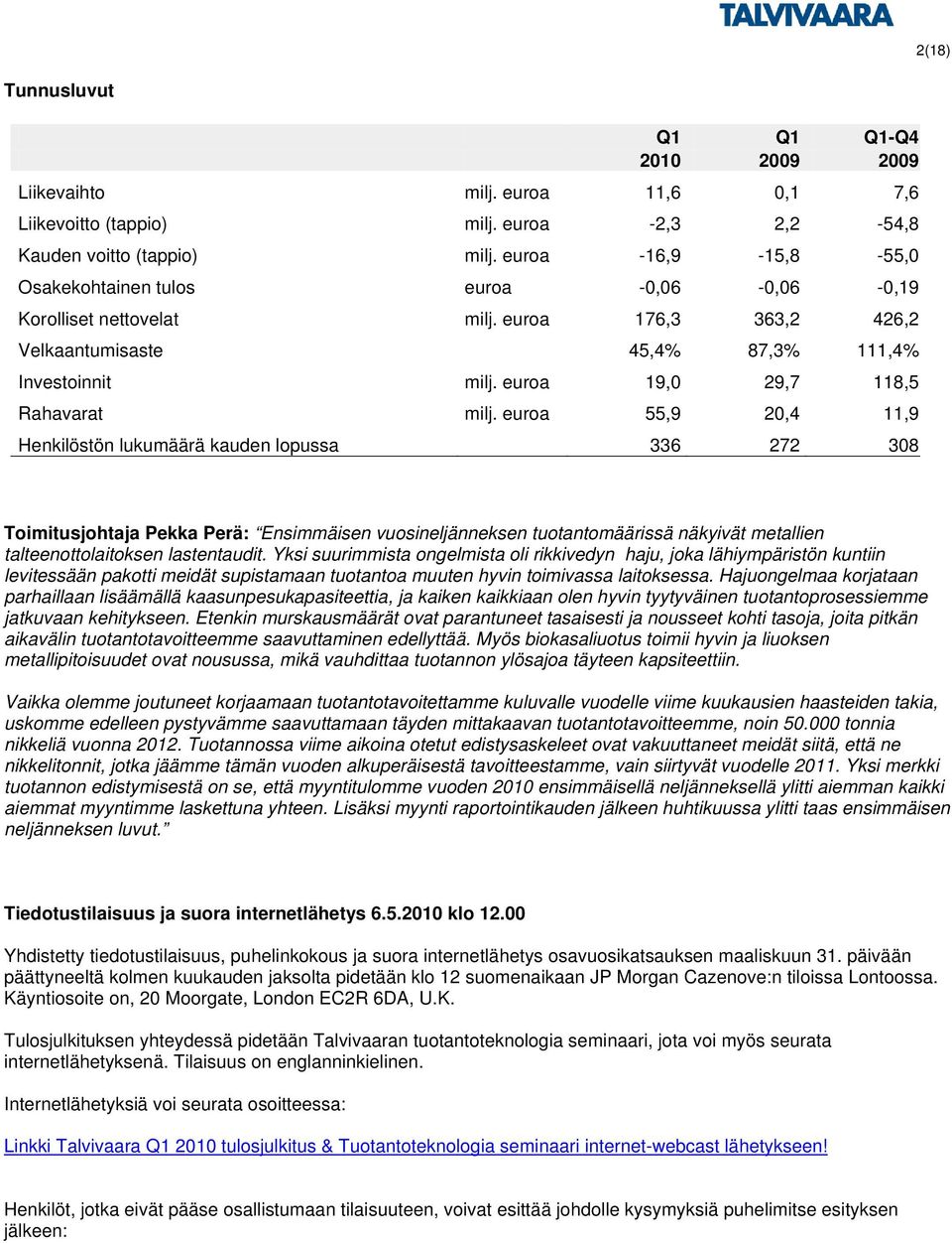 euroa 19,0 29,7 118,5 Rahavarat milj.