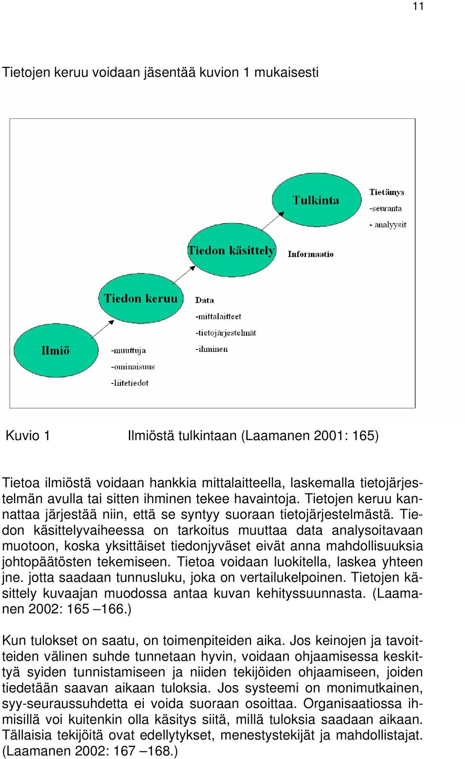Tiedon käsittelyvaiheessa on tarkoitus muuttaa data analysoitavaan muotoon, koska yksittäiset tiedonjyväset eivät anna mahdollisuuksia johtopäätösten tekemiseen.
