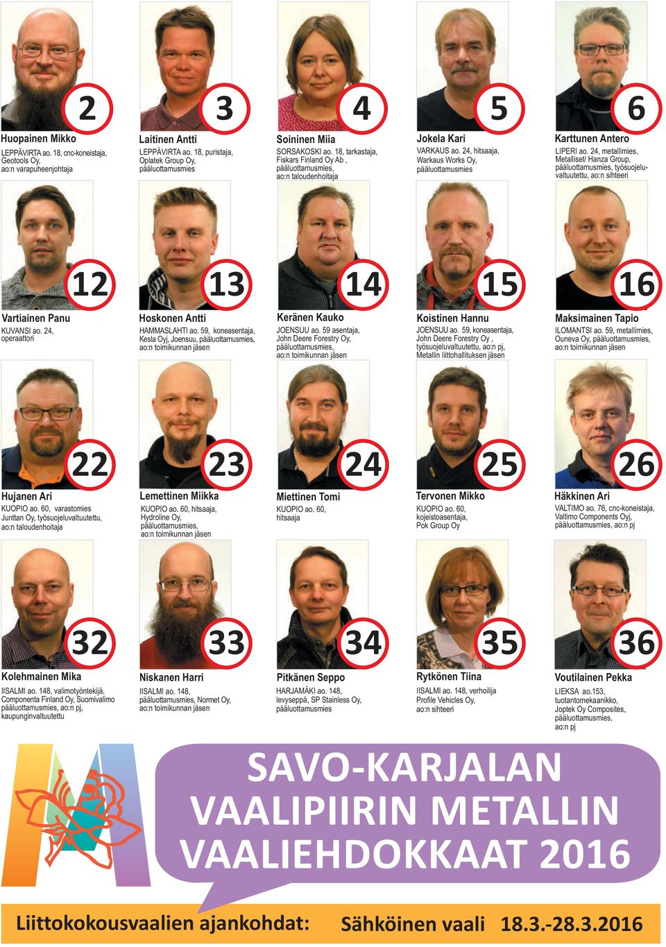 24, hitsaaja, Warkaus Works Oy, pääluottamusmies Karttunen Antero LIPERI ao.