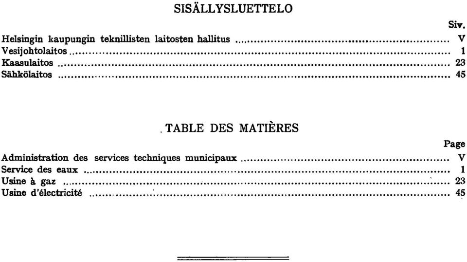 TABLE DES MATERES Page Administration des services techniques municipaux.