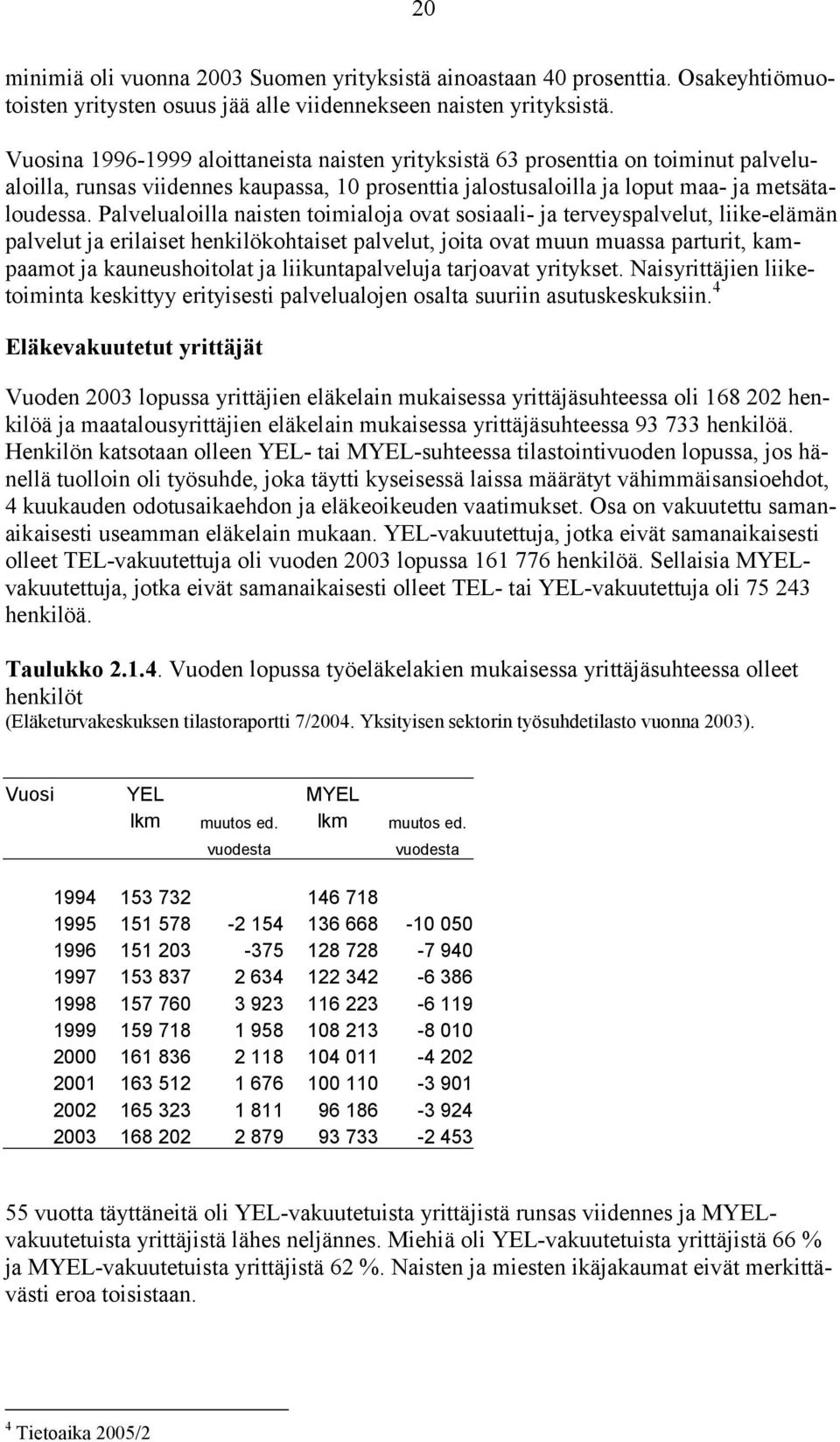 Palvelualoilla naisten toimialoja ovat sosiaali- ja terveyspalvelut, liike-elämän palvelut ja erilaiset henkilökohtaiset palvelut, joita ovat muun muassa parturit, kampaamot ja kauneushoitolat ja