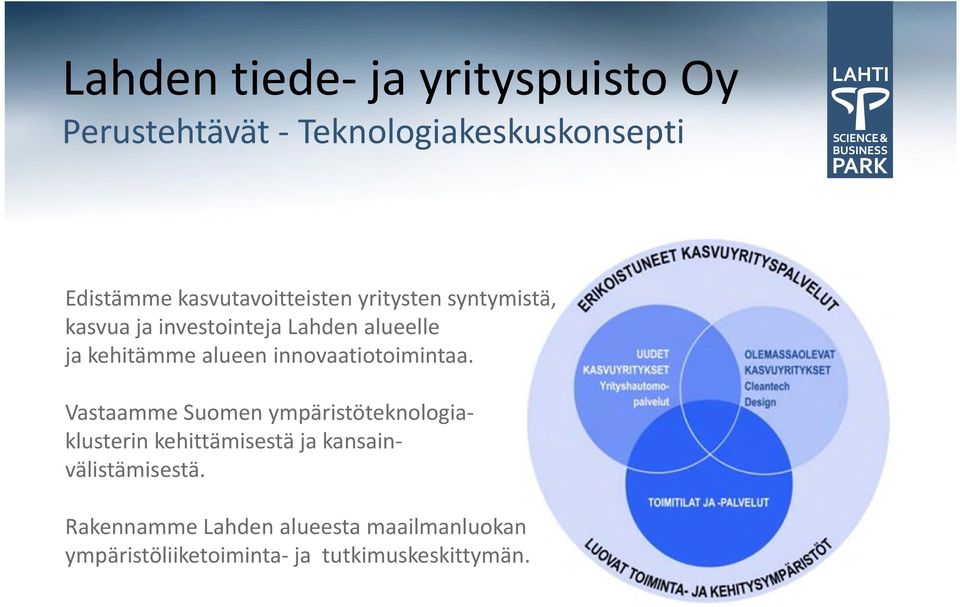 alueen innovaatiotoimintaa.