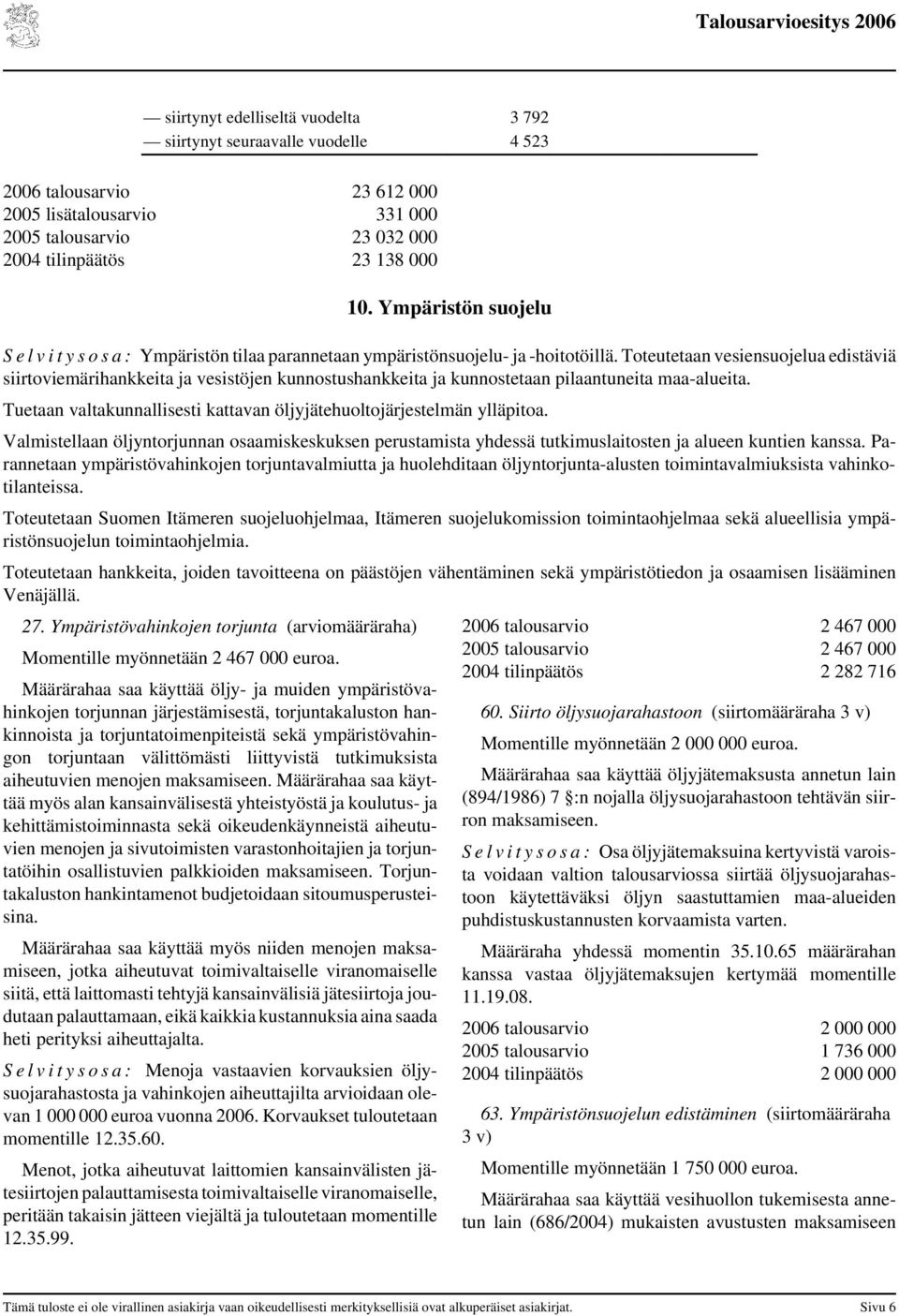 Toteutetaan vesiensuojelua edistäviä siirtoviemärihankkeita ja vesistöjen kunnostushankkeita ja kunnostetaan pilaantuneita maa-alueita.