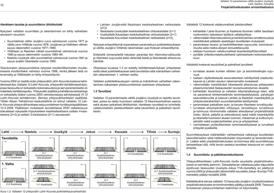 Villähteen ja Nastolan väliset suunnitelmat valmistuivat vuonna 1980 ja osuus rakennettiin vuosina 1980 84.