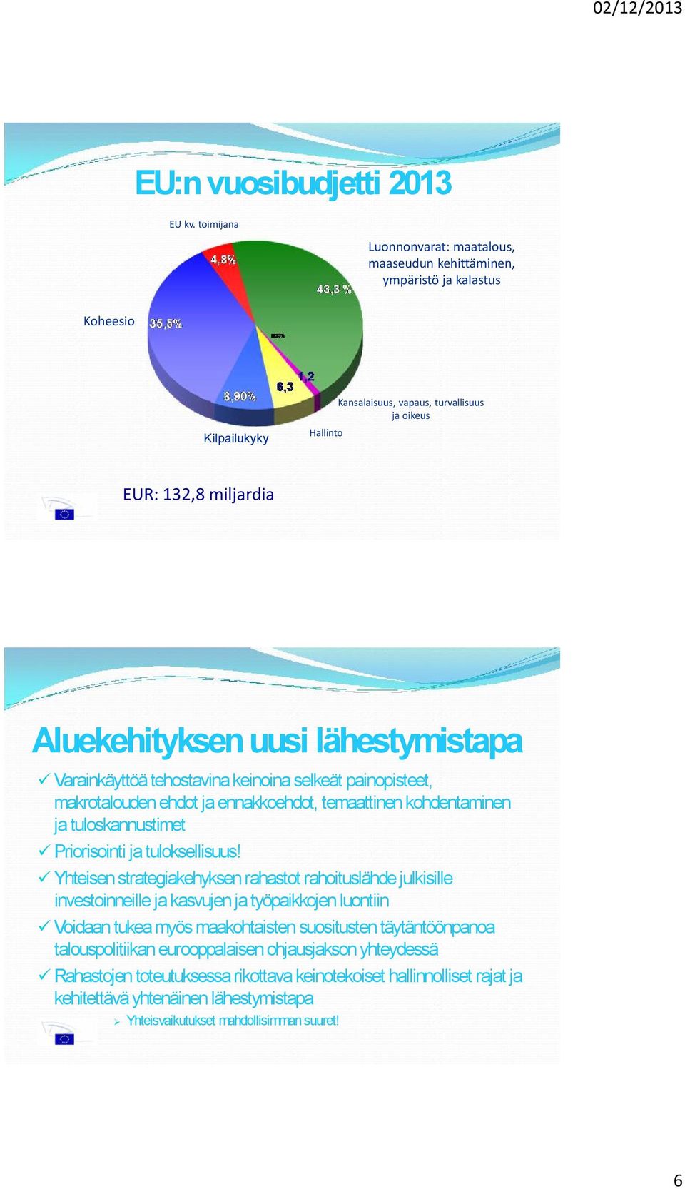 lähestymistapa Varainkäyttöä tehostavina keinoina selkeät painopisteet, makrotalouden ehdot ja ennakkoehdot, temaattinen kohdentaminen ja tuloskannustimet Priorisointi ja tuloksellisuus!