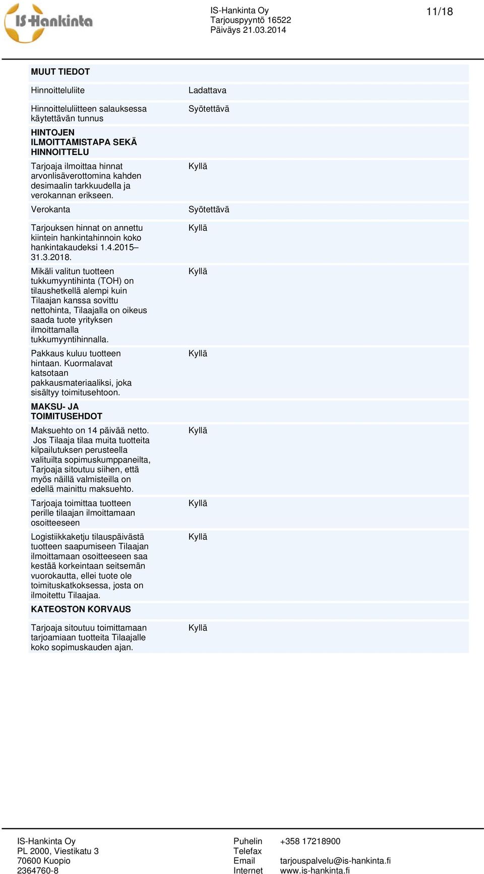 Mikäli valitun tuotteen tukkumyyntihinta (TOH) on tilaushetkellä alempi kuin Tilaajan kanssa sovittu nettohinta, Tilaajalla on oikeus saada tuote yrityksen ilmoittamalla tukkumyyntihinnalla.