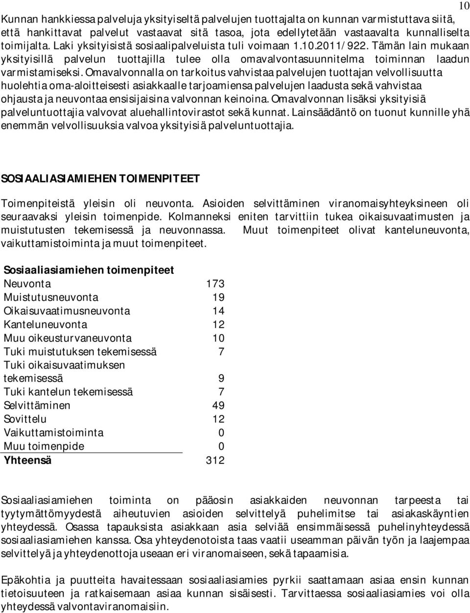 Omavalvonnalla on tarkoitus vahvistaa palvelujen tuottajan velvollisuutta huolehtia oma-aloitteisesti asiakkaalle tarjoamiensa palvelujen laadusta sekä vahvistaa ohjausta ja neuvontaa ensisijaisina