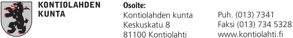 81100 Kontiolahti Puh.