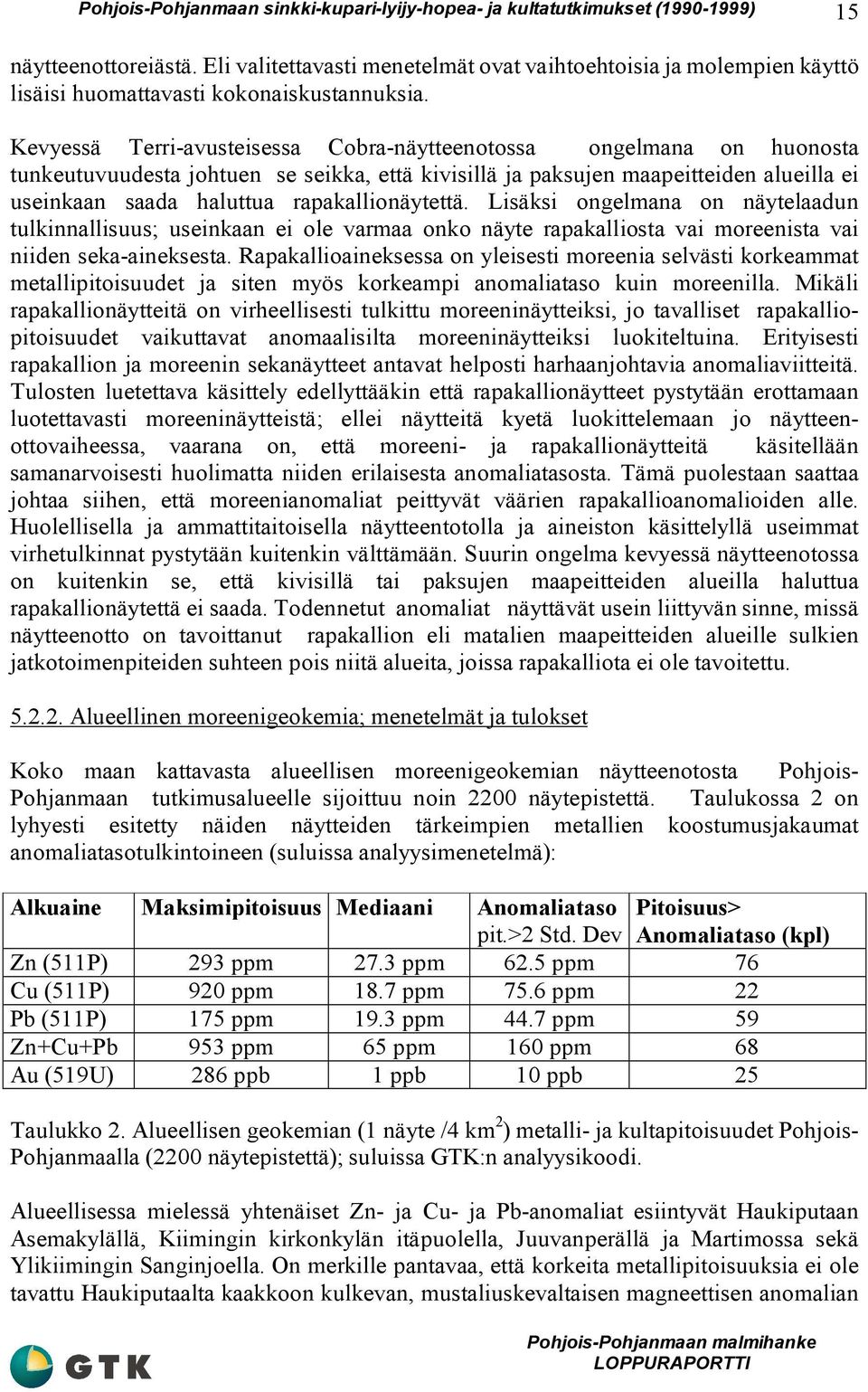 rapakallionäytettä. Lisäksi ongelmana on näytelaadun tulkinnallisuus; useinkaan ei ole varmaa onko näyte rapakalliosta vai moreenista vai niiden seka-aineksesta.