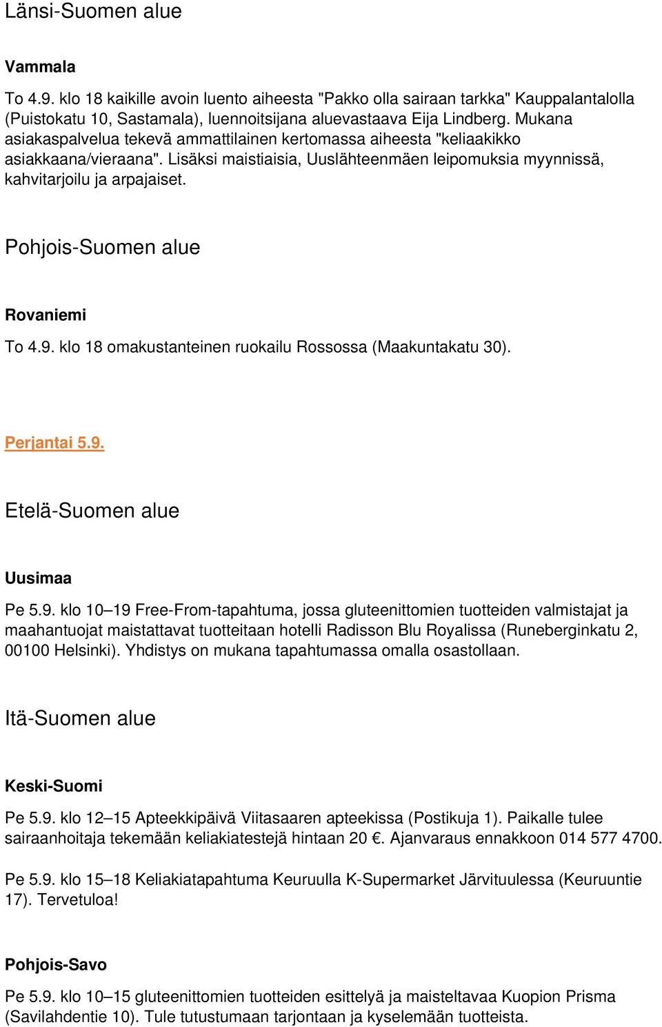 Pohjois-Suomen alue Rovaniemi To 4.9.