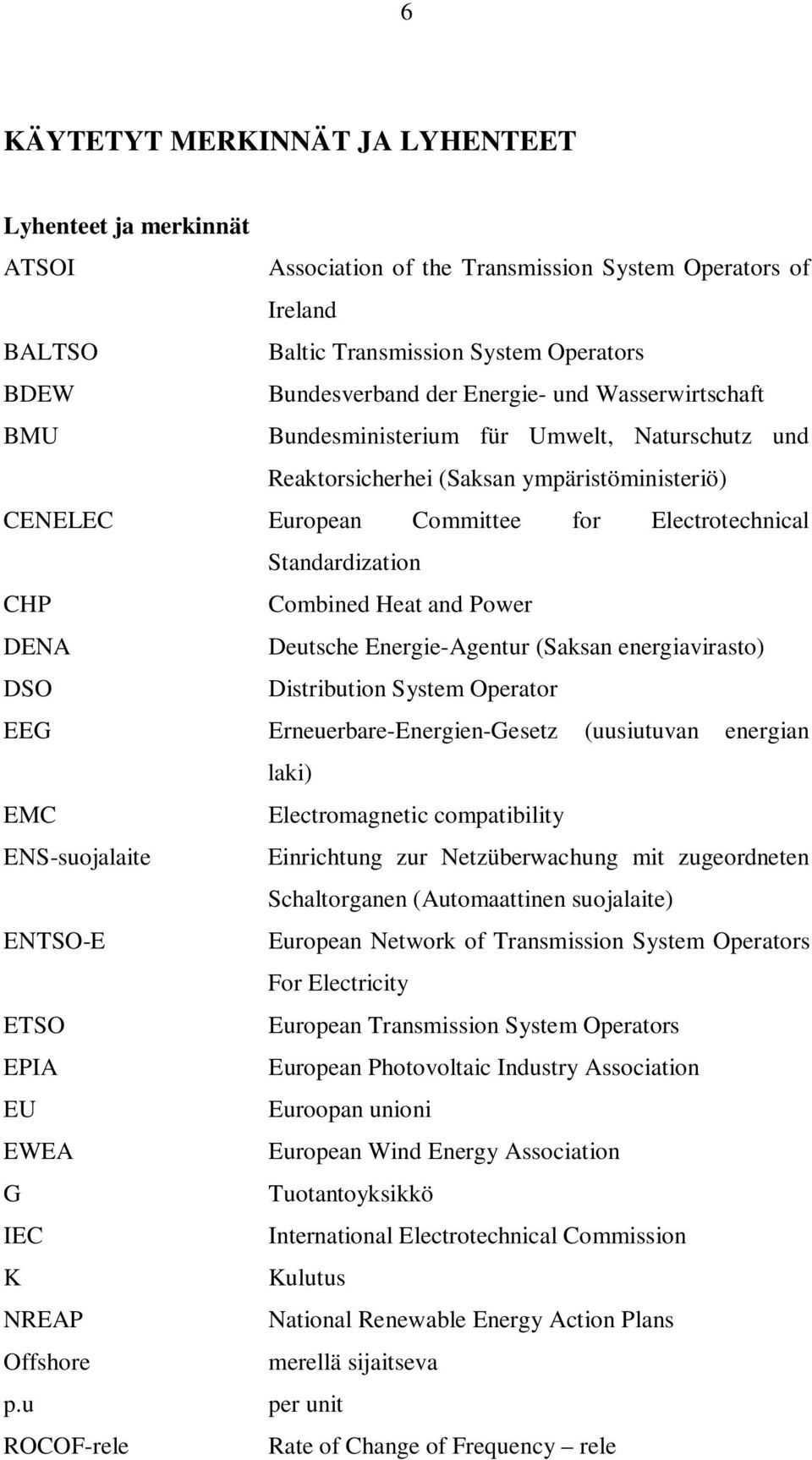 and Power DENA Deutsche Energie-Agentur (Saksan energiavirasto) DSO Distribution System Operator EEG Erneuerbare-Energien-Gesetz (uusiutuvan energian laki) EMC Electromagnetic compatibility