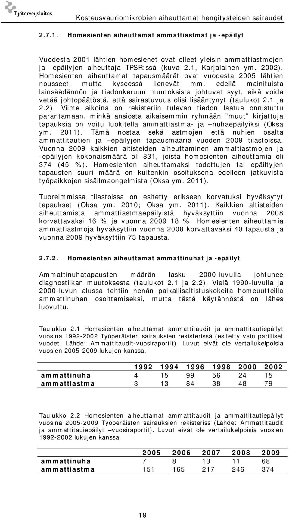 Homesienten aiheuttamat tapausmäärät ovat vuodesta 2005 lähtien nousseet, mutta kyseessä lienevät mm.