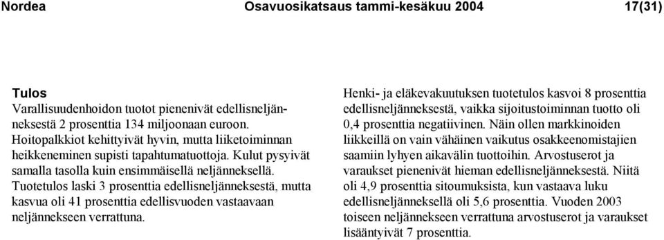 Tuotetulos laski 3 prosenttia edellisneljänneksestä, mutta kasvua oli 41 prosenttia edellisvuoden vastaavaan neljännekseen verrattuna.