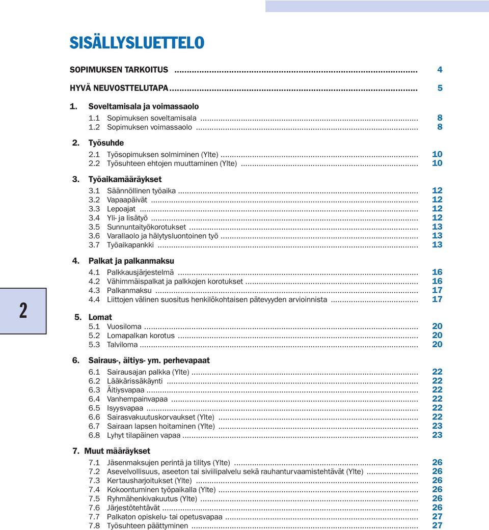 .. 12 3.5 Sunnuntaityökorotukset... 13 3.6 Varallaolo ja hälytysluontoinen työ... 13 3.7 Työaikapankki... 13 2 4. Palkat ja palkanmaksu 4.1 Palkkausjärjestelmä... 16 4.