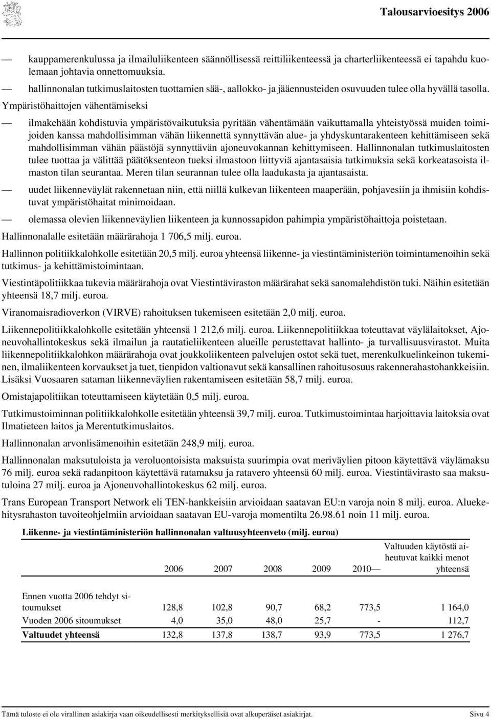 Ympäristöhaittojen vähentämiseksi ilmakehään kohdistuvia ympäristövaikutuksia pyritään vähentämään vaikuttamalla yhteistyössä muiden toimijoiden kanssa mahdollisimman vähän liikennettä synnyttävän