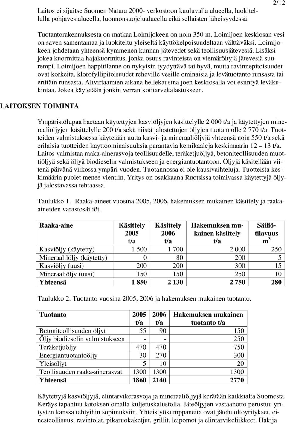 Loimijokeen johdetaan yhteensä kymmenen kunnan jätevedet sekä teollisuusjätevesiä. Lisäksi jokea kuormittaa hajakuormitus, jonka osuus ravinteista on viemäröityjä jätevesiä suurempi.