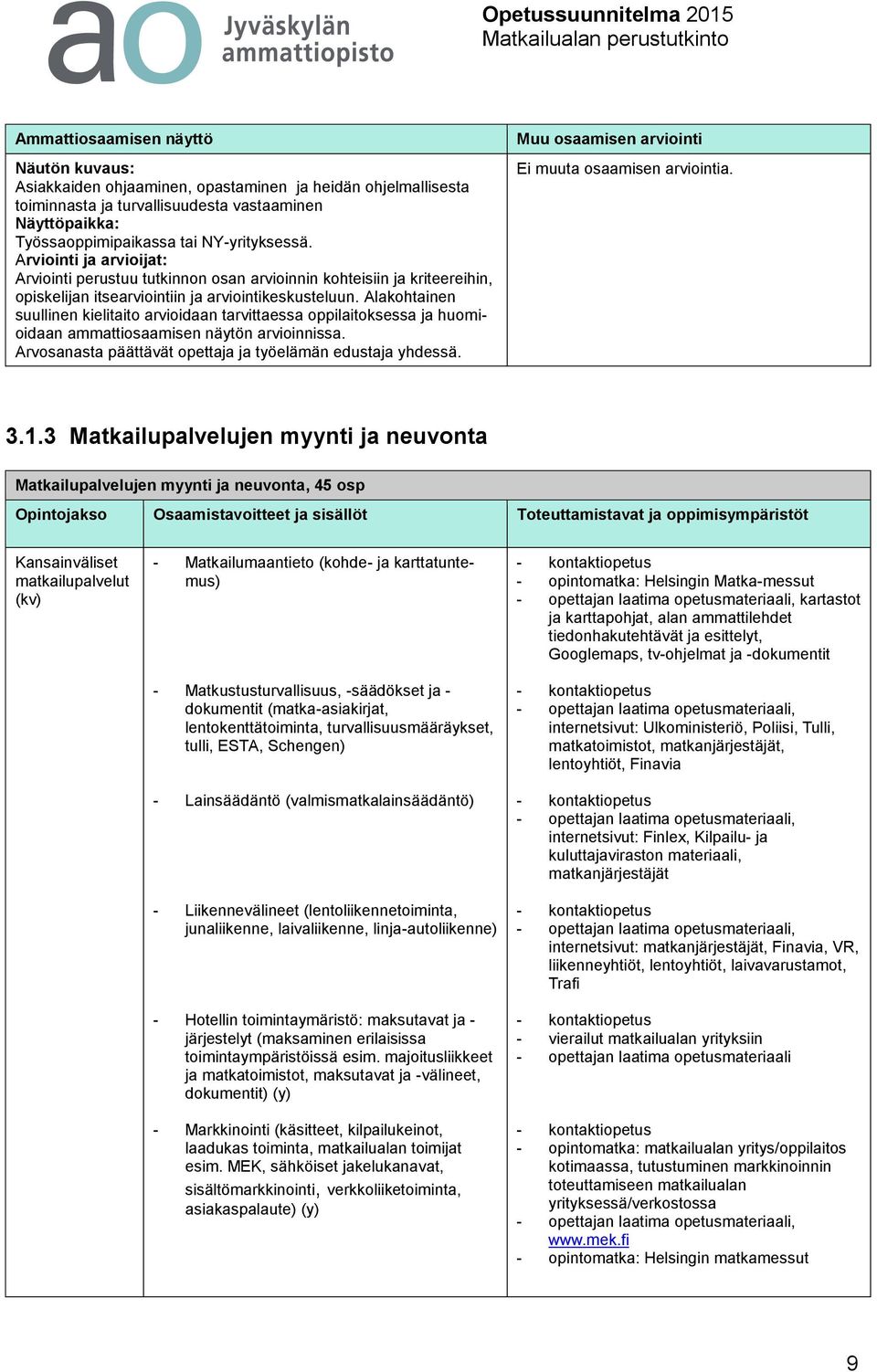 Alakohtainen suullinen kielitaito arvioidaan tarvittaessa oppilaitoksessa ja huomioidaan ammattiosaamisen näytön arvioinnissa. Arvosanasta päättävät opettaja ja työelämän edustaja yhdessä.