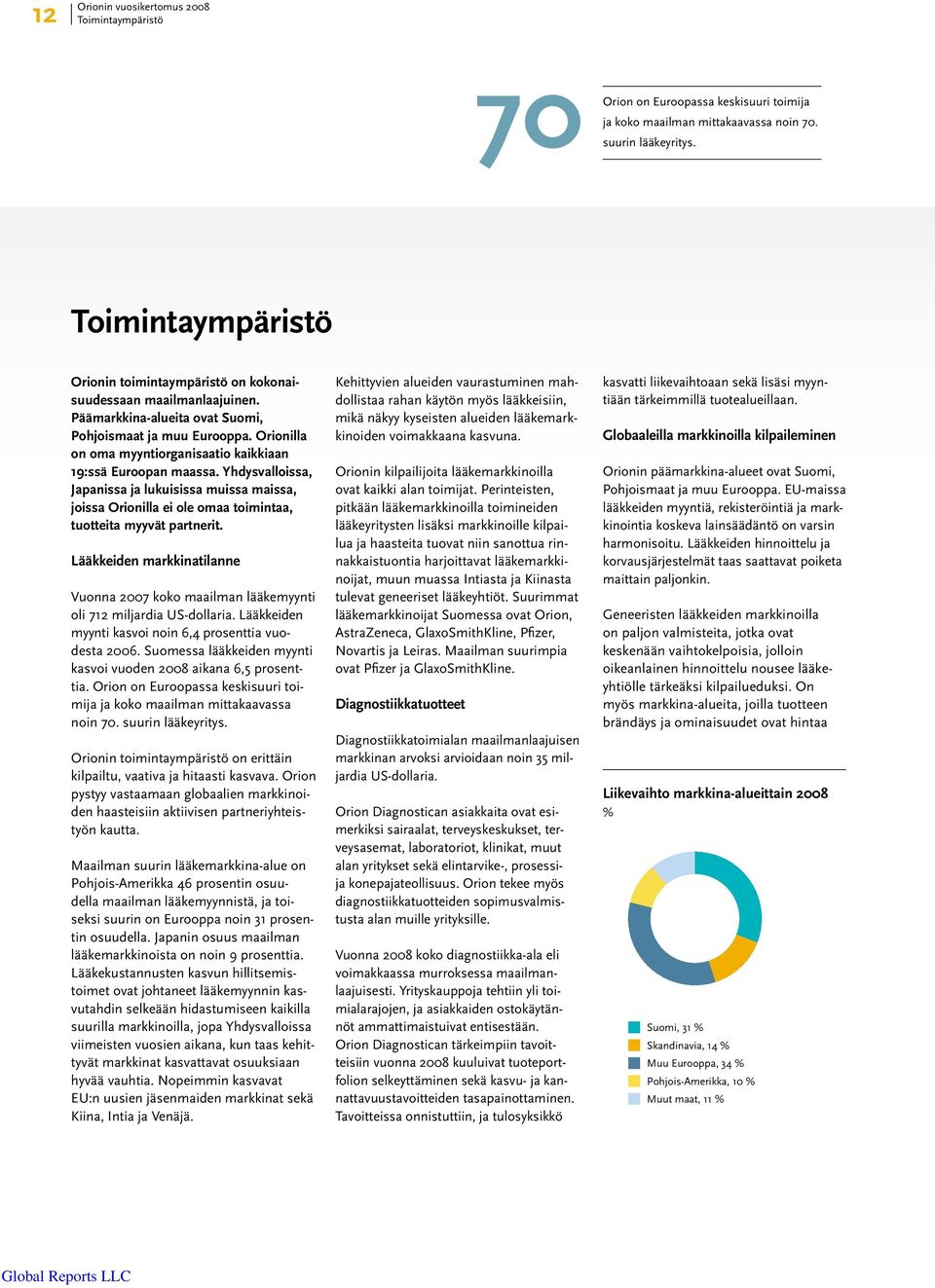 Orionilla on oma myyntiorganisaatio kaikkiaan 19:ssä Euroopan maassa. Yhdysvalloissa, Japanissa ja lukuisissa muissa maissa, joissa Orionilla ei ole omaa toimintaa, tuotteita myyvät partnerit.