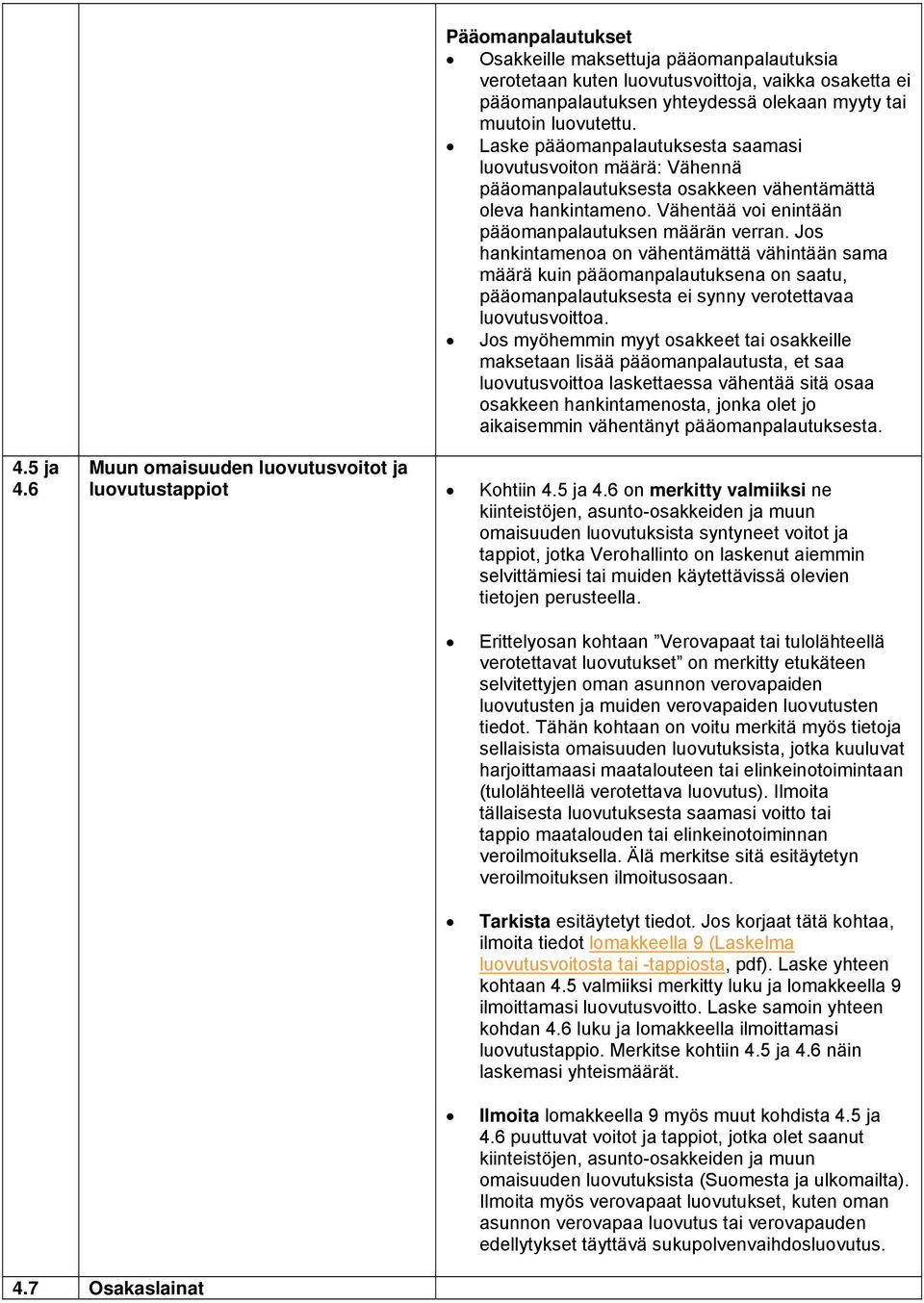 Jos hankintamenoa on vähentämättä vähintään sama määrä kuin pääomanpalautuksena on saatu, pääomanpalautuksesta ei synny verotettavaa luovutusvoittoa.