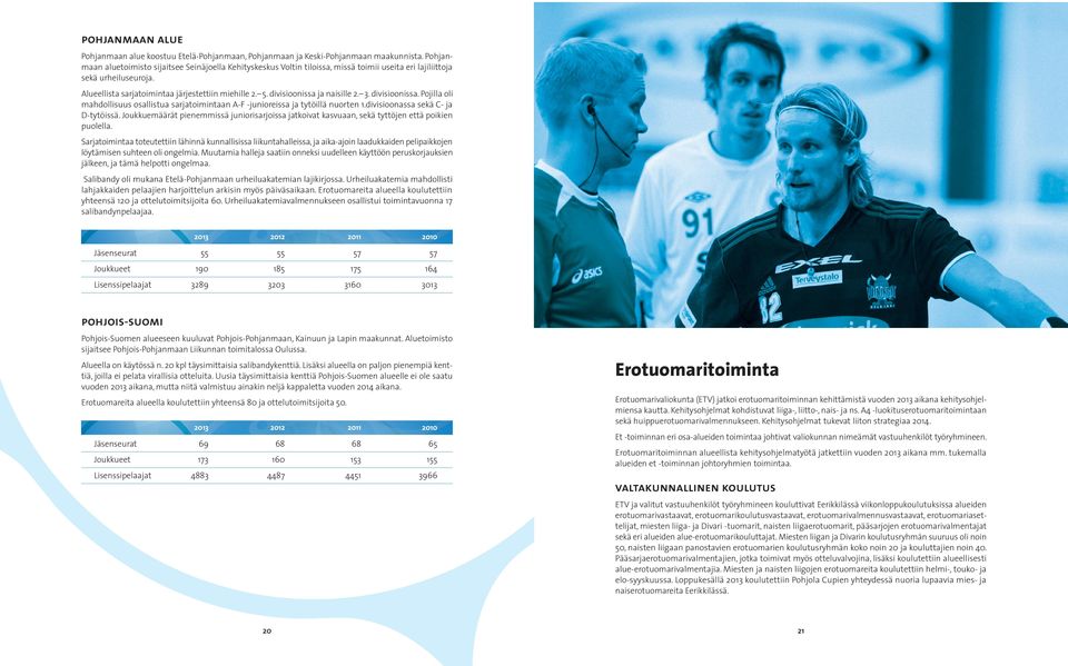 divisioonissa ja naisille 2. 3. divisioonissa. Pojilla oli mahdollisuus osallistua sarjatoimintaan A-F -junioreissa ja tytöillä nuorten 1.divisioonassa sekä C- ja D-tytöissä.