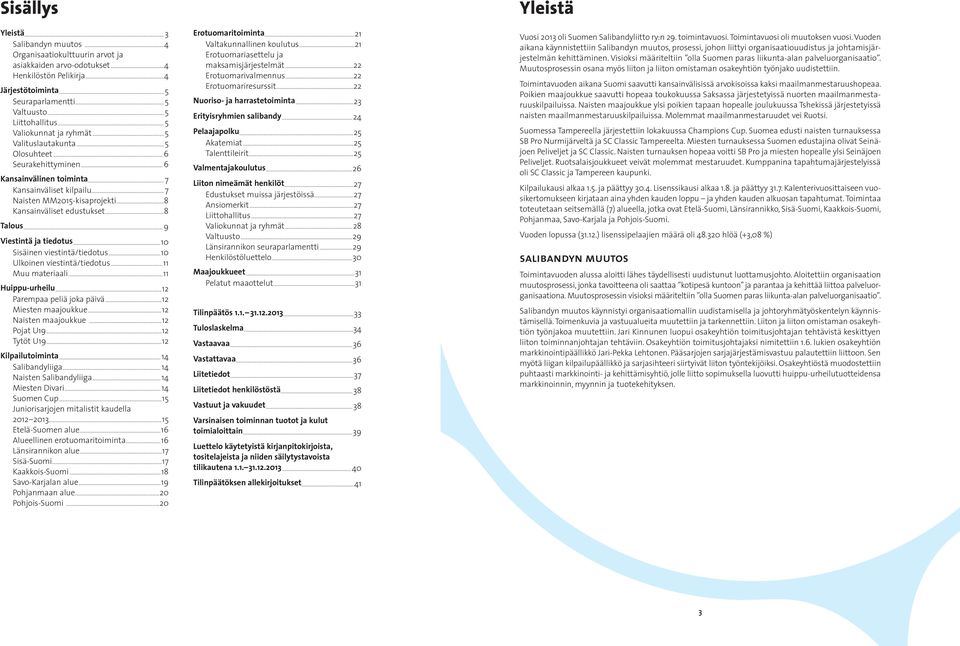 ..8 Kansainväliset edustukset...8 Talous... 9 Viestintä ja tiedotus...10 Sisäinen viestintä/tiedotus...10 Ulkoinen viestintä/tiedotus...11 Muu materiaali...11 Huippu-urheilu.