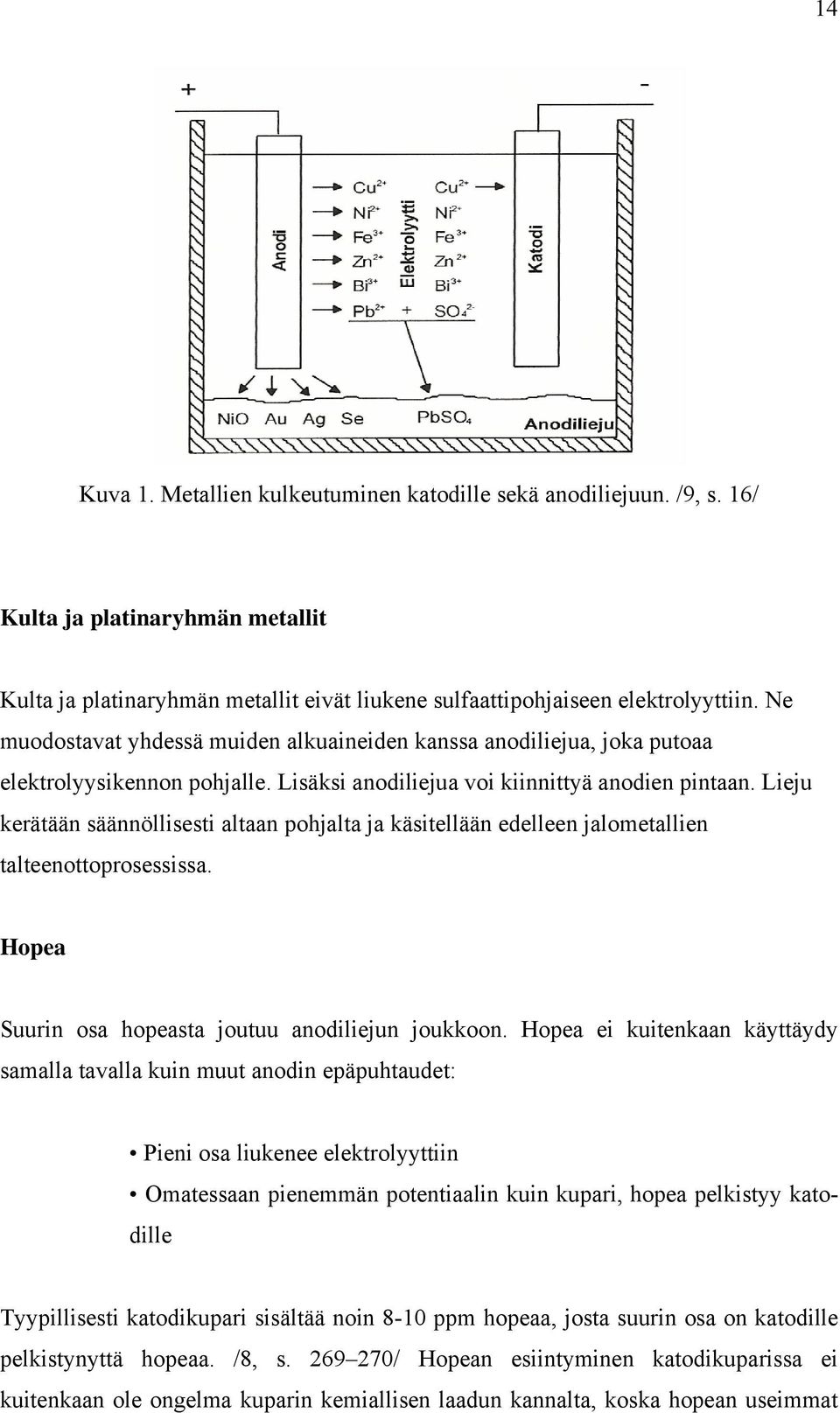 Lieju kerätään säännöllisesti altaan pohjalta ja käsitellään edelleen jalometallien talteenottoprosessissa. Hopea Suurin osa hopeasta joutuu anodiliejun joukkoon.