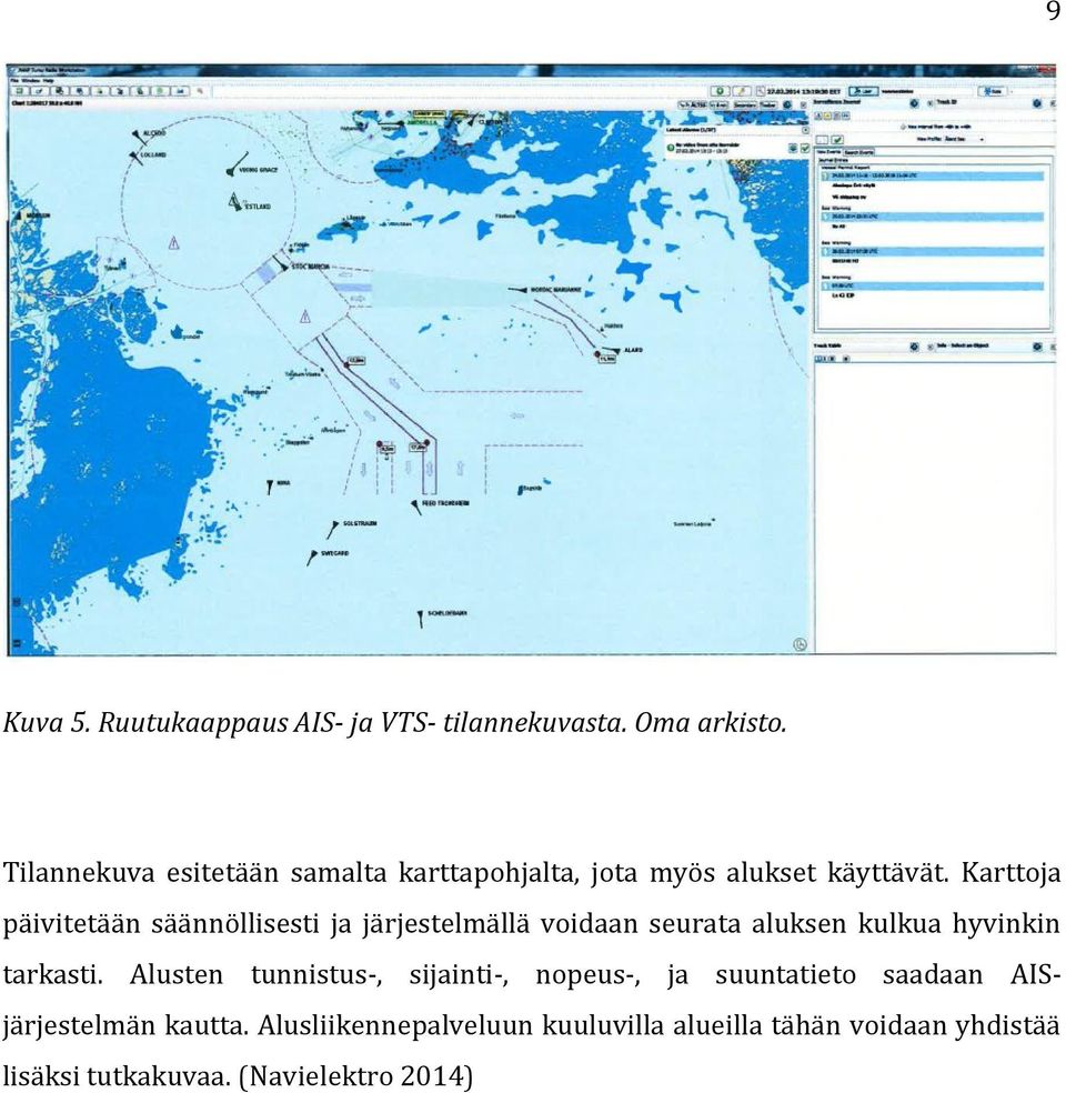 Karttoja päivitetään säännöllisesti ja järjestelmällä voidaan seurata aluksen kulkua hyvinkin tarkasti.